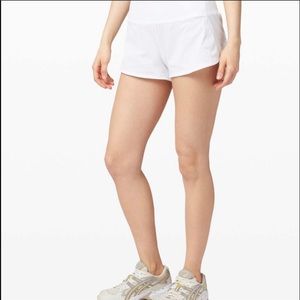 Lululemon White Speed Up Shorts